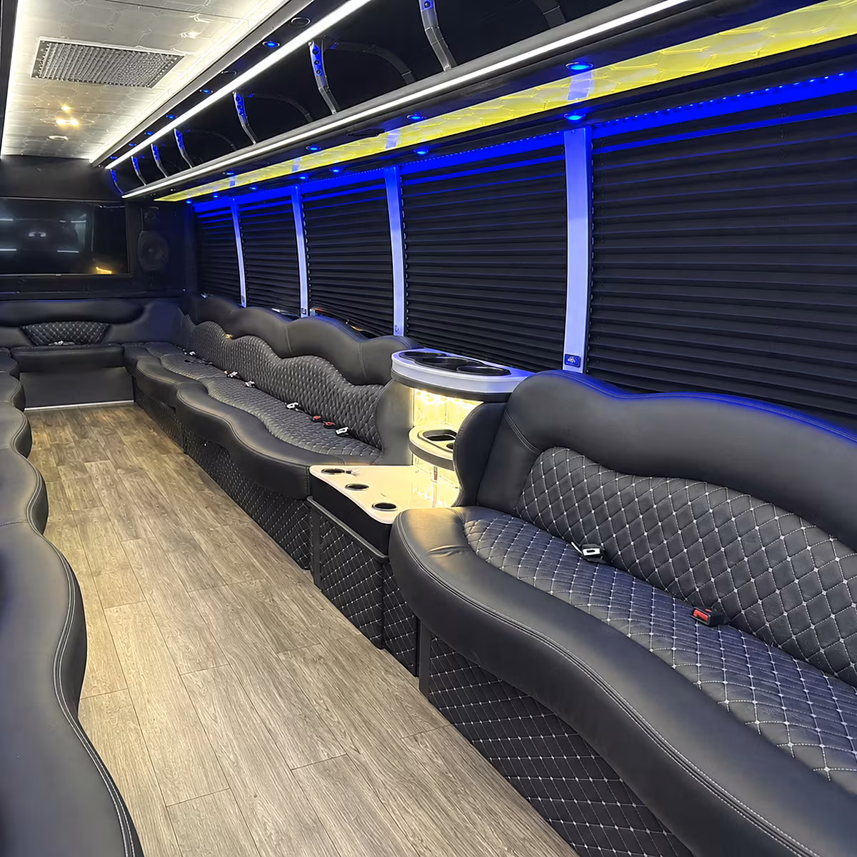 Baltimore Sporting Event Transportation party bus interior