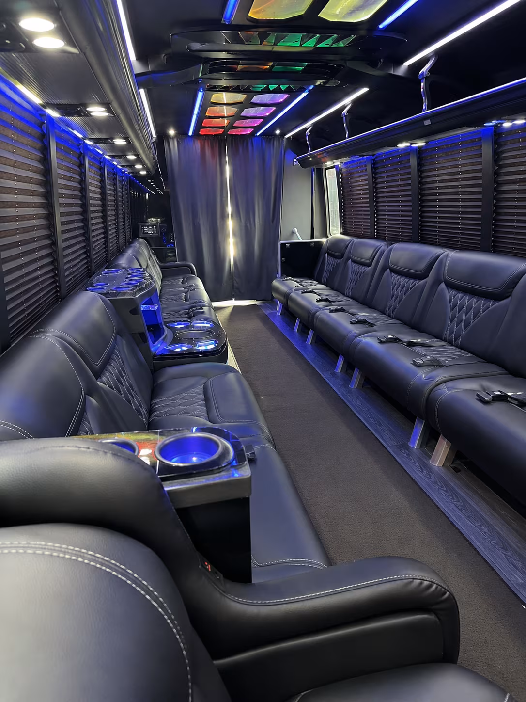 Baltimore Sporting Event Transportation party bus interior
