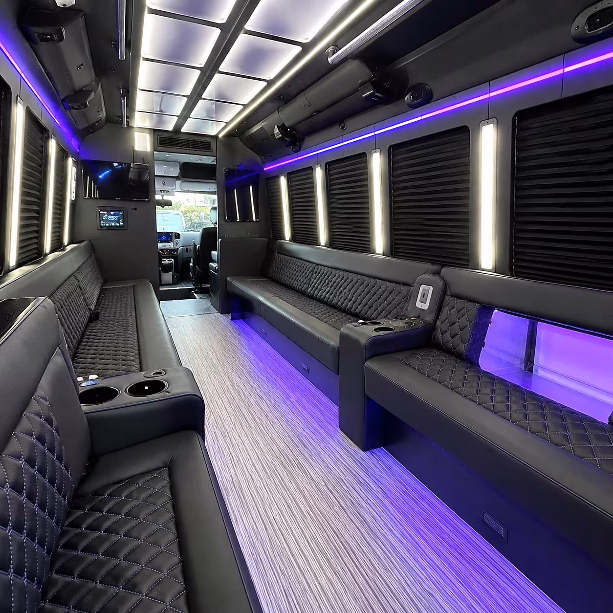 Baltimore Wedding Transportation party bus interior