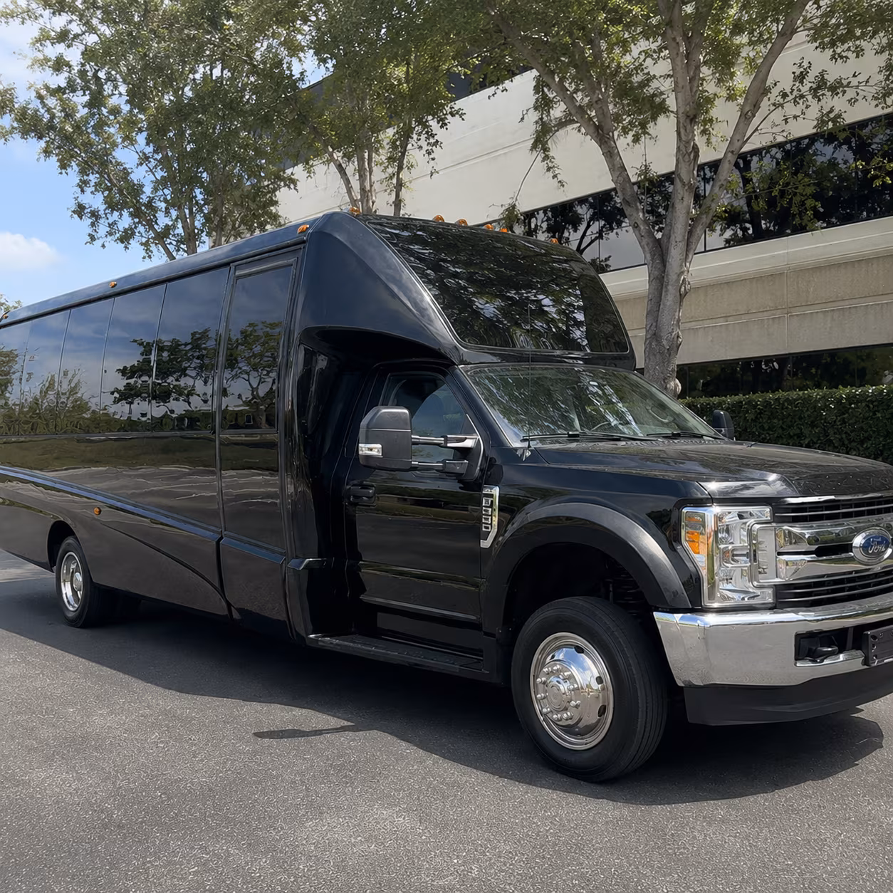 Interior of a party bus rental serving Baltimore